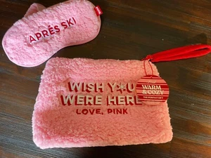 Victoria’s Secret PINK Warm & Cozy Zip Bag And Eye Mask Gift NWT - Picture 1 of 5