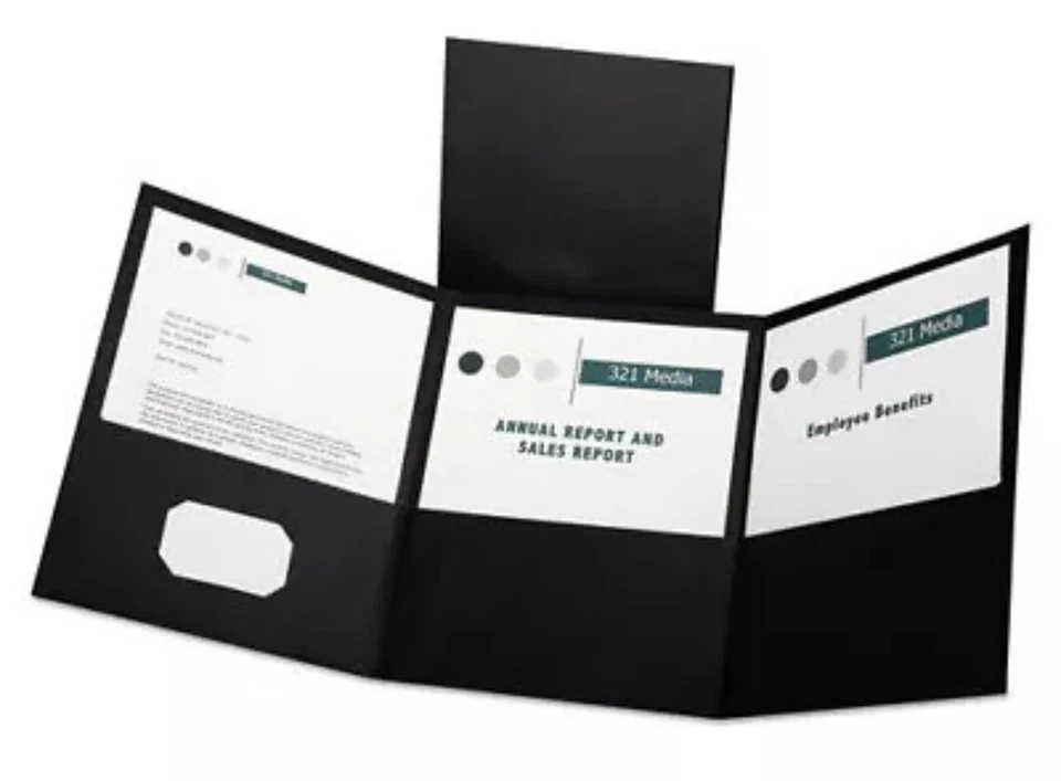 Oxford 59806 150 Hojas Carpeta Triple con 3 Bolsillos - Negro (20/Caja) Nuevo Foto 1 de 1