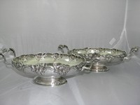 EUGEN MARCUS 800 SILVER 2 OVAL FOOTED  BOWLS GERMANY CR.1900.
