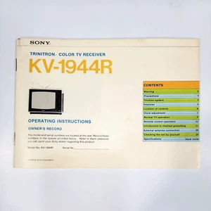 Vintage Bedienungsanleitung Sony TRINITRON Color TV KV-1944R Betriebsanleitung 1979 - Bild 1 von 14