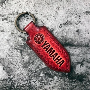 Handmade leather keychain with Yamaha logo in RED. 1EA - Picture 1 of 8