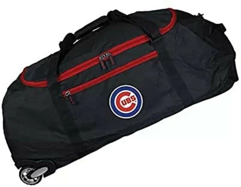 MLB Chicago Cubs 36" Large Collapsible Luggage Duffel Bag with Rolling Wheels Cover