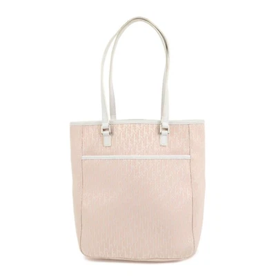 Auth Christian Trotter Dior Canvas Leather Tote Bag Shoulder Bag Pink Used F/S - Image 1 of 4