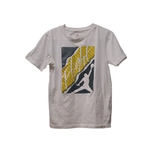 Air Jordan Shirt Youth L White Graphic Logo Jump Man Short Sleeve Active Unisex - Picture 1 of 9