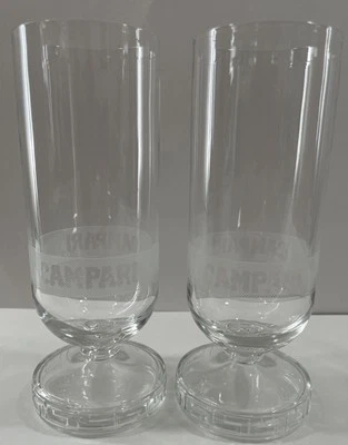 Matteo Thun Compari Greco Liqueur Cocktail Glasses Pair Of 2 Footed Greek Key - Image 1 of 3