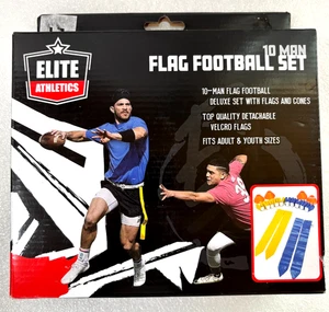 Elite Athletics 10 Man Flag Football Set for Adults and Youth w/ Flags and Cones - Picture 1 of 5