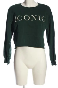 BERSHKA Felpa Donna Tuta da ginnastica Taglia IT 38 verde-bianco sporco - Foto 1 di 5