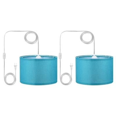 Plug in Pendant Light, 2 Pack 15Ft Rope Cord Hanging Lamp Fixture Dark Blue - Image 1 of 4