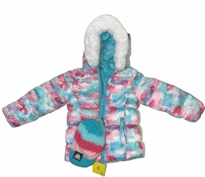 NWT Snozu Kid's Winter Warm Cozy Jacket/Coat with Hat Pink/Blue Size 4T & 5 - Image 1 of 4