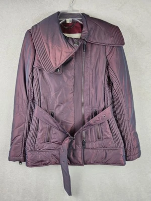 Burberry London Women's Belted Puffer Coat Jacket Merlot Size 4 - Image 1 of 3