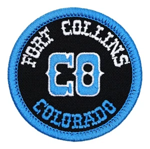 Fort Collins Colorado bestickter Patch schwarz/aqua Bügelbild Aufnähen Jacke Mütze Tasche - Bild 1 von 2