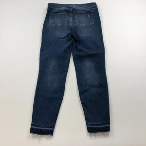 Spanx Pull On Skinny Medium (Fits 29W 27L) Mid Rise Denim Jeans Distressed - Picture 1 of 13