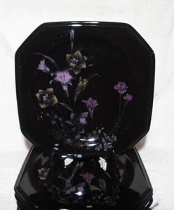 Mikasa Color Trend Ebony Meadow Japan DR 701 Square Salad Plates Set of 8 - Picture 1 of 16