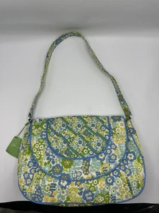 Borsa a tracolla Vera Bradley con patta borsa prato inglese plissettata 1970 hippie boho nuova - Foto 1 di 13