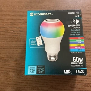 EcoSmart 60W Equivalent A19 CEC Bluetooth Speaker Lightbulb - Picture 1 of 5