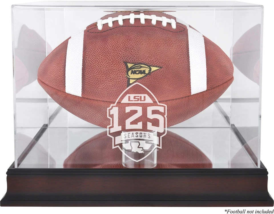 LSU Mahogany 125 Years of Football Anniversary Logo Football Case & Mirror Back - Image 1 of 1