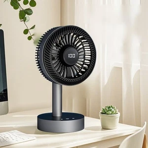 Adjustable Desktop Fan with 100 Speeds and Compact Design for Small Spaces - Photo 1/13