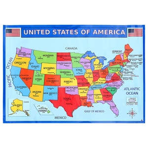 NUOBESTY Mappa Degli Stati Uniti Appesa Poster Della Mappa Geografica Mappa Usa - Foto 1 di 12