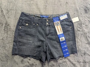 Dakota Blue Mid Rise Jean Shorts Women's Size 10 Dark Wash - Picture 1 of 11
