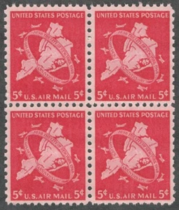 US. C38, 5c. Map of Five Boroughs, New York City Issue. Block of 4. MNH. 1948 - Picture 1 of 1