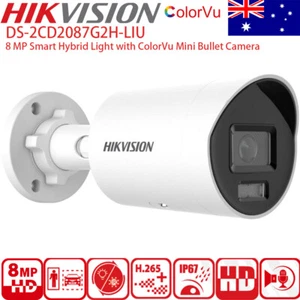 Hikvision 8MP ColorVu IP Camera 4K MIC Smart Hybrid Light DS-2CD2087G2H-LIU AU - Picture 1 of 6