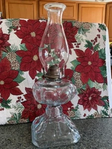 EAPG ANTIQUE CLEAR GLASS OIL LAMP NO. 1 Balls & Bubbles - Picture 1 of 12