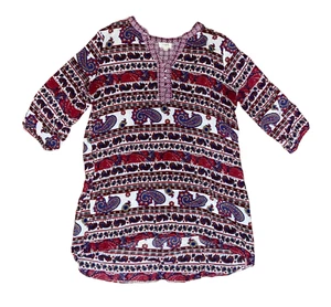 UMGEE Paisley Flowing Boho Hippie Henley Tunic Dress Sz L ( Large) - Picture 1 of 5