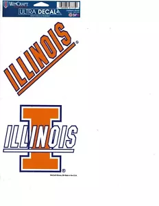 Adesivo decalcomania 2022 calcio Illinois Fighting Illini 4,25" x 9,5" - Foto 1 di 1