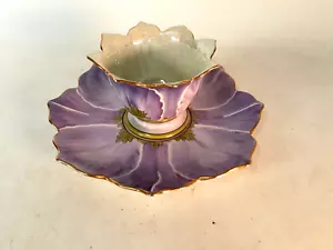 Raro cuenco con patas y placa inferior Noritake, hermoso esmalte de lavanda - Imagen 1 de 10