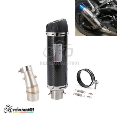Silenciador de escape de fibra de carbono para Kawasaki Z300 Ninja 300 2013-2018 tubo de enlace medio Foto 1 de 4