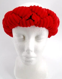 Nike Jordan Headband Adult Braided Fleece Sweatband Fire Red/Black - Picture 1 of 4