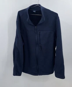 George Mens Size 2XL Navy Blue Zip Up Fleece Sweatshirt Sweater Pockets - Picture 1 of 7