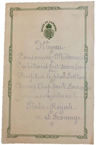 Antique 1920 UK House of Commons Handwritten Menu w/ MP Note & Signature - Picture 1 of 3
