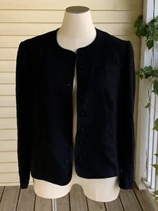 Courtney Rhodes 100% Wolle Krepp Blazer Anzug Jacke Euro 40 (ca. US 10) schwarz - Bild 1 von 8