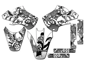 2002-2009 KLX 110 ZANY White Senge Graphics Kit Compatible with Kawasaki - Picture 1 of 10