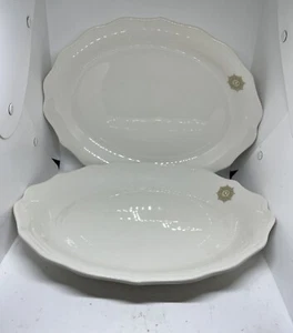 Pair Of Syracuse China Diplomat Hotel Oval Platters - Picture 1 of 21