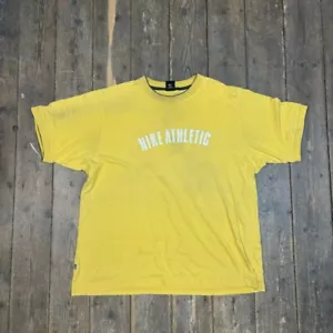Nike T-Shirt Mens Vintage Y2K Athletic Spellout Vintage Tee, Yellow, 2XL - Picture 1 of 7