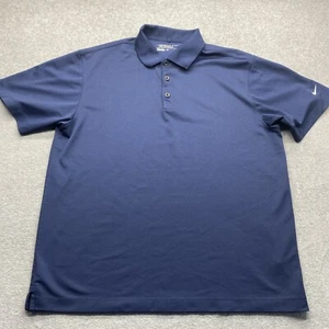Nike Golf Shirt Mens Large Polo Short Sleeve Blue Tour Performance DriFit Logo - Picture 1 of 12