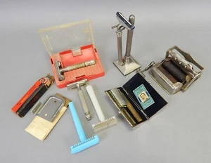Antique Vintage Travel Razor Lot Gillette Kanners Dubeledge Stropper 1918 - Picture 1 of 11
