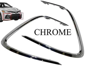 For 2021-2023 Toyota Camry XLE LE Front Bumper Chrome Trim Left Right Set - Picture 1 of 9