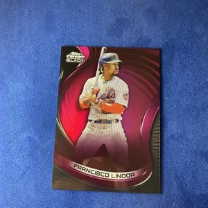 2022 Topps Chrome Black Francisco Lindor Magenta /10 New York Mets MVP - Picture 1 of 2