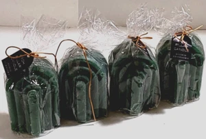 Lot of 4 Green Starlume Arc Pillar Bullseye Playground Unscented Candles - Picture 1 of 7