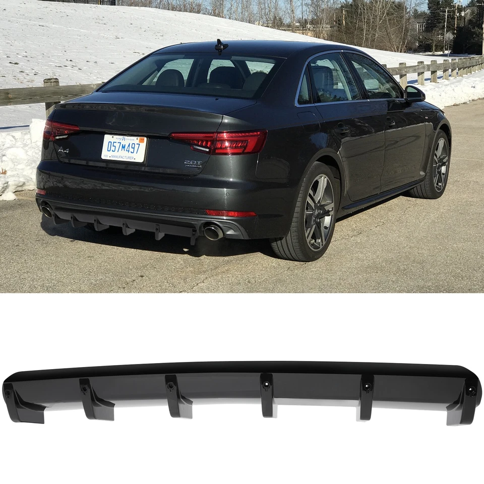 For Audi A3 A4 A5 A6 A7 Car Rear Bumper Diffuser Lip Spoiler Body Kit Gloss - image 1 of 4