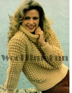 Crochet Pattern Women's Bobble Design Sweater. 32" - 40" Bust.  - Picture 1 of 1