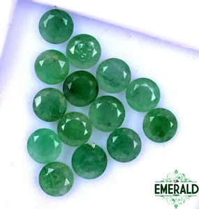 4,61 kt Natürlicher Smaragd Rundschliff 5 mm Posten 10 Stck. Tiefgrün Lose Edelsteine - Bild 1 von 3