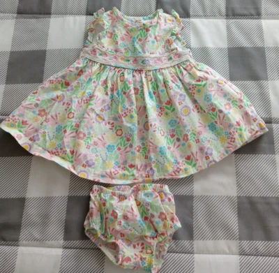  Floral Bunny Dress & Bloomers 6-9 Months - Image 1 of 4