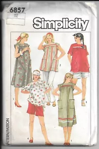 SIMPLICITY 6857 Pantaloni premaman vintage modello cucito, abito o top, manca - Foto 1 di 2
