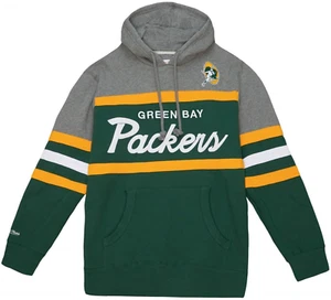 Green Bay Packers Mitchell and Ness Head Coach Pullover Hoodie Stitched - Picture 1 of 3