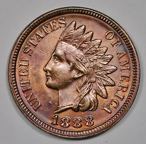 1886 Indian Head Cent. AU Detail. 204716 - Picture 1 of 2