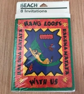 De colección Disney El Rey León Invitaciones a Fiesta Hakuna Matata 8 Sellado (H25) - Imagen 1 de 4